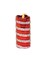 Melrose 6" Red, White and Gold Striped Flameless LED Glass Christmas Pillar Candle